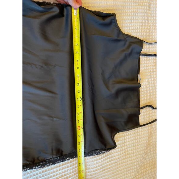 NWT POL Whimsy Goth Silky Spaghetti Strap Draped Neck Midi Black Slip Dress Med - Picture 7 of 16